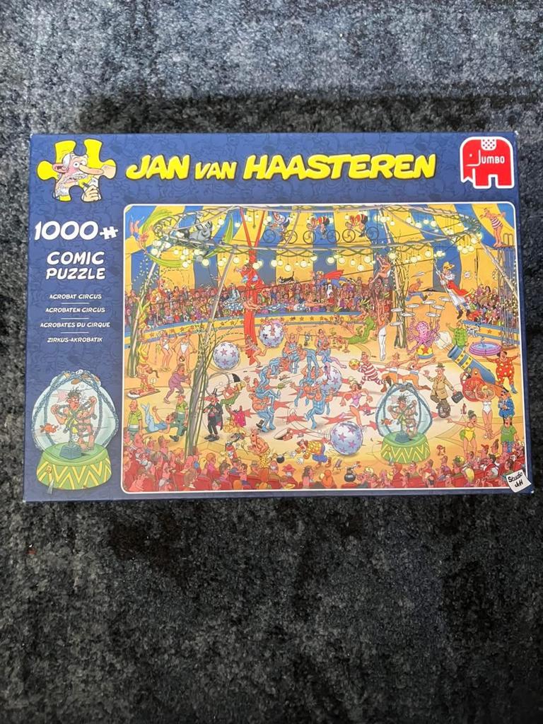 Jan van Haasteren Acrobatencircus 1000 stuks, Ophalen, 500 t/m 1500 stukjes, Zo goed als nieuw