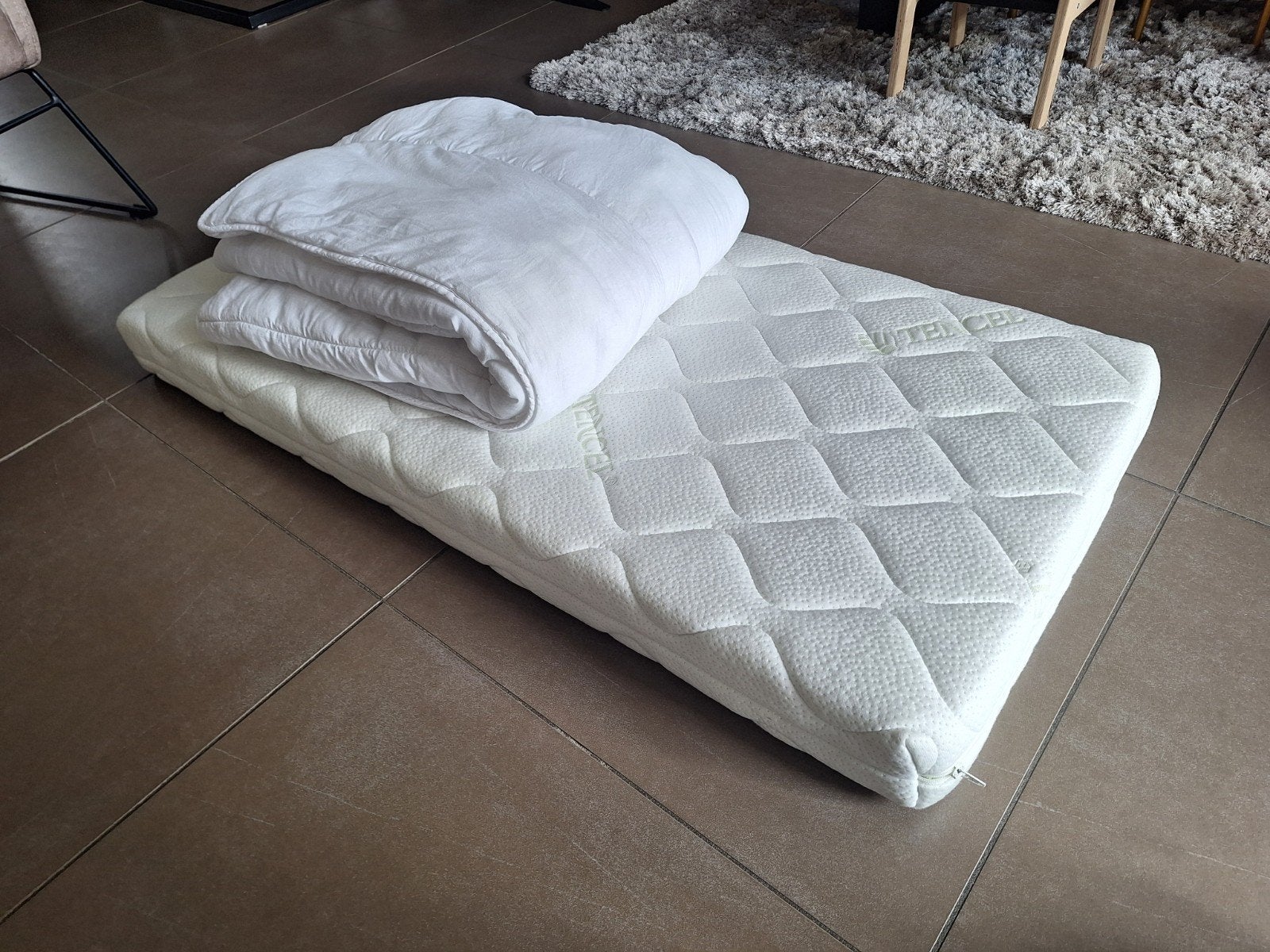 Babymatras 120x60, 10cm dik - Tencel, Ophalen, Gebruikt, 190 cm of minder, Eenpersoons