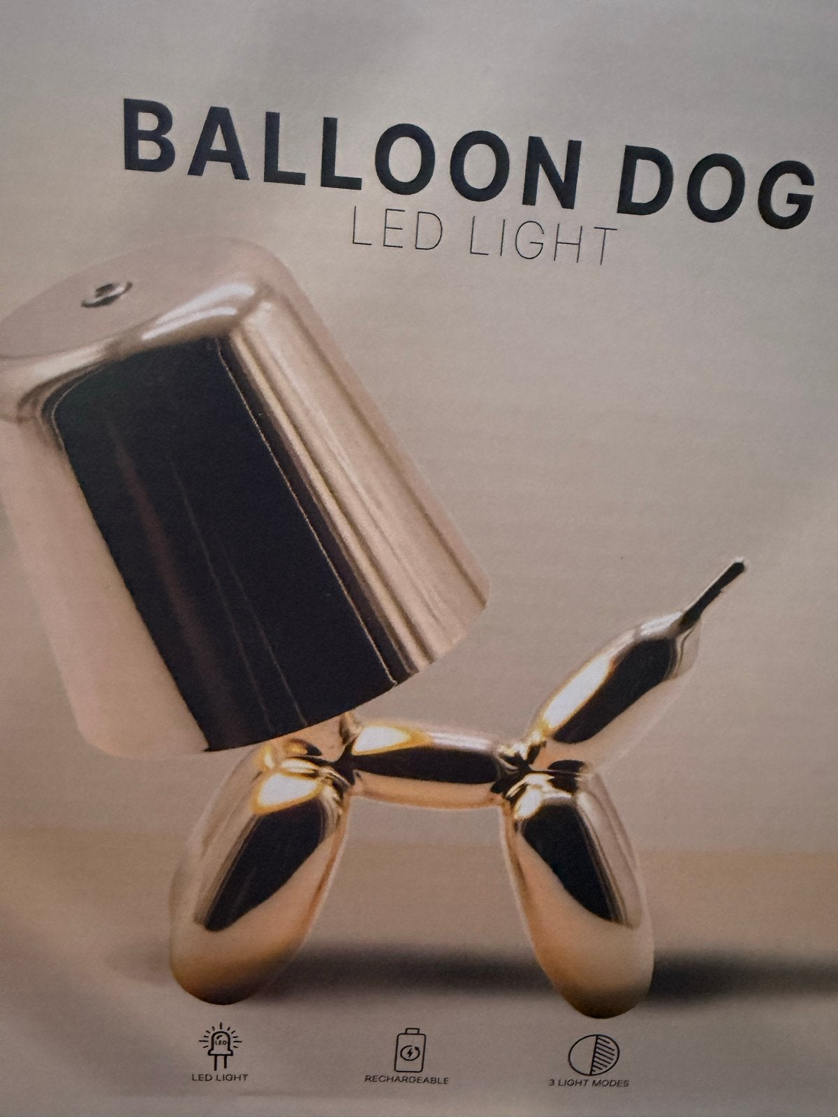Nieuwe Draadloze Balloon Dog LED Lamp - Goud, Verzenden, Nieuw, Draadloos, Goud