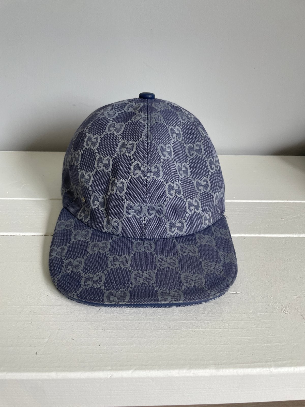 Gucci Pet met GG-monogram in blauw, Kleding | Heren, Hoeden en Petten, Ophalen of Verzenden, Gedragen, One size fits all, Pet