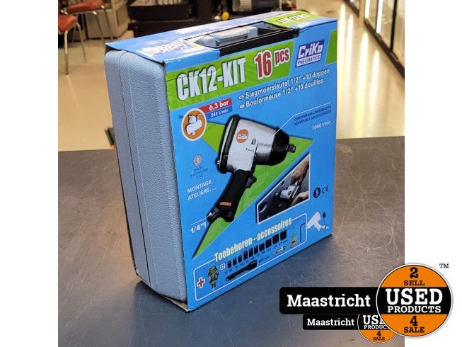 Criko CK12 slagmoersleutel met 10 slagdoppen | Nwp 80, Flex Ltd., Zo goed als nieuw, https://flex.com/contact-us, Nobelstraat 10, 5807 GA Oostrum LB, Limburg, Nederland