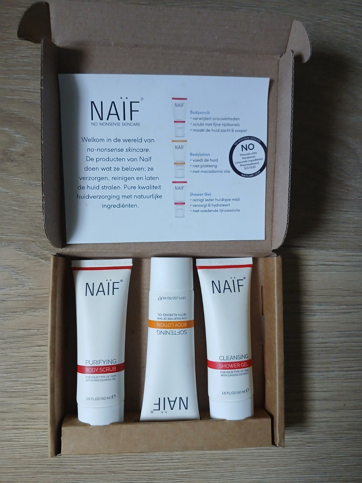 NAÏF Skincare Reisset - Purifying Body Scrub, Lotion, Douche, Ophalen of Verzenden, Nieuw