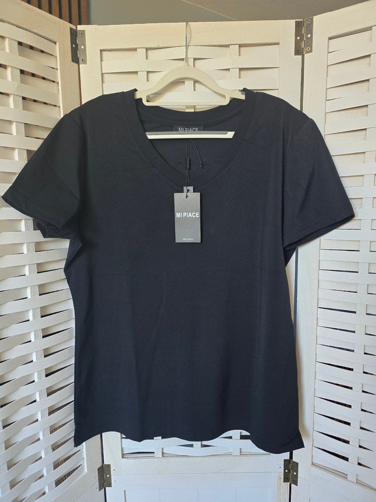 Nieuw mi piace travel L zwart shirt, Ophalen of Verzenden, Nieuw, Zwart, Korte mouw