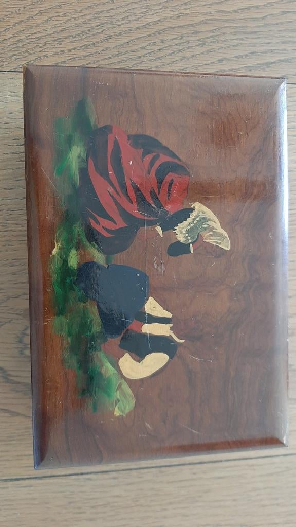 Vintage Houten Speeldoosje met, Ophalen