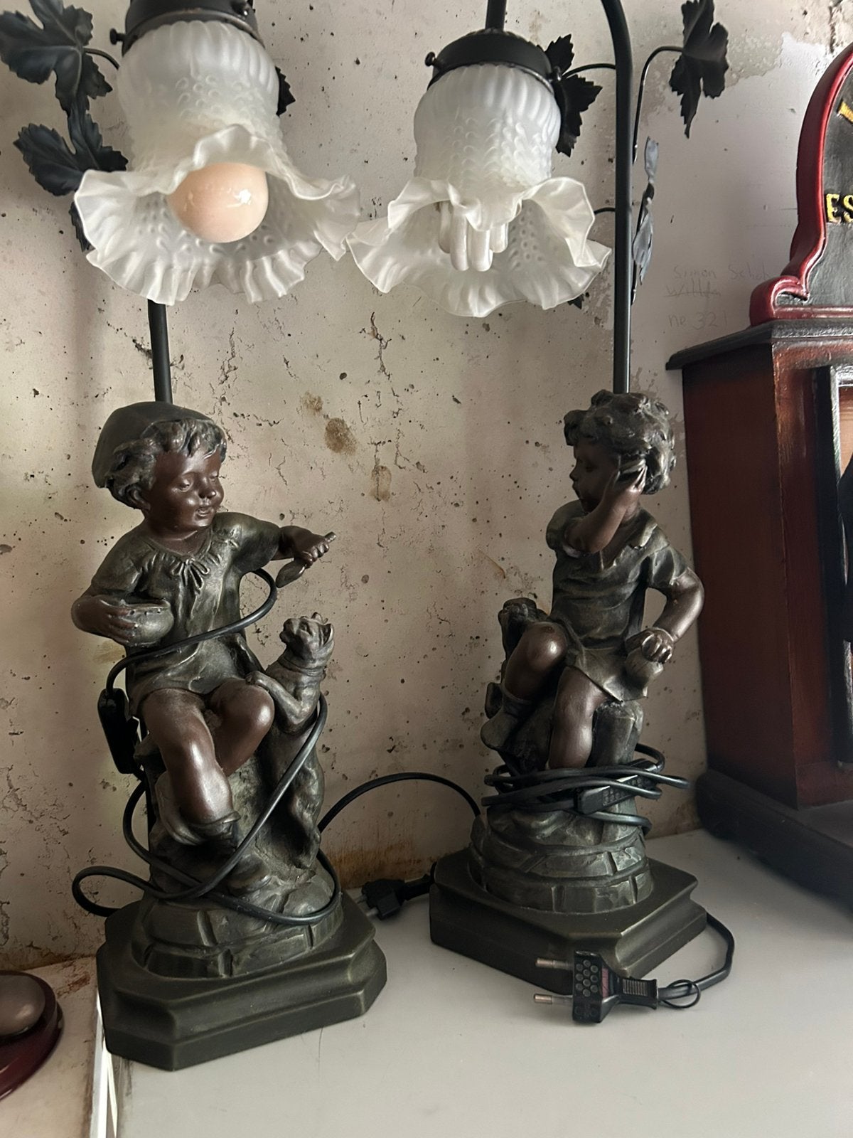 Mooie bronzen lampen, Ophalen