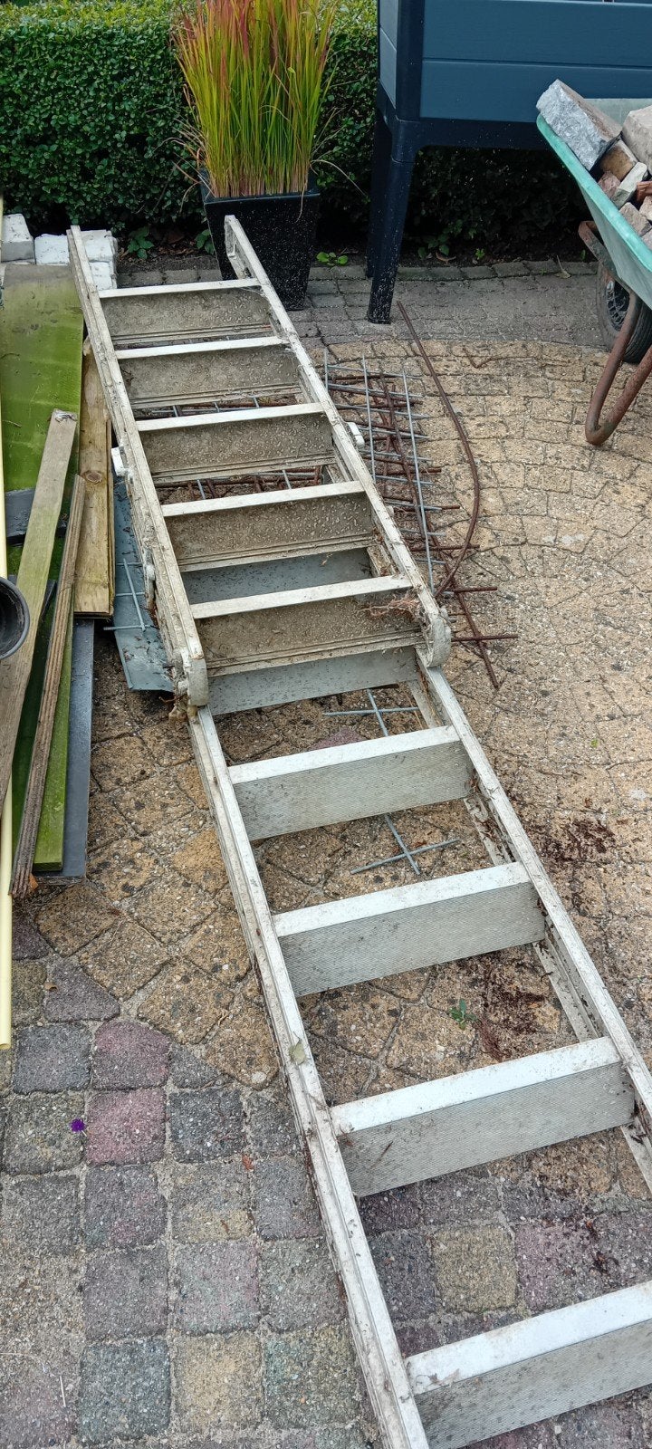 Oude aluminium ladder, Ophalen, Gebruikt, Opvouwbaar of Inschuifbaar, 2 tot 4 meter