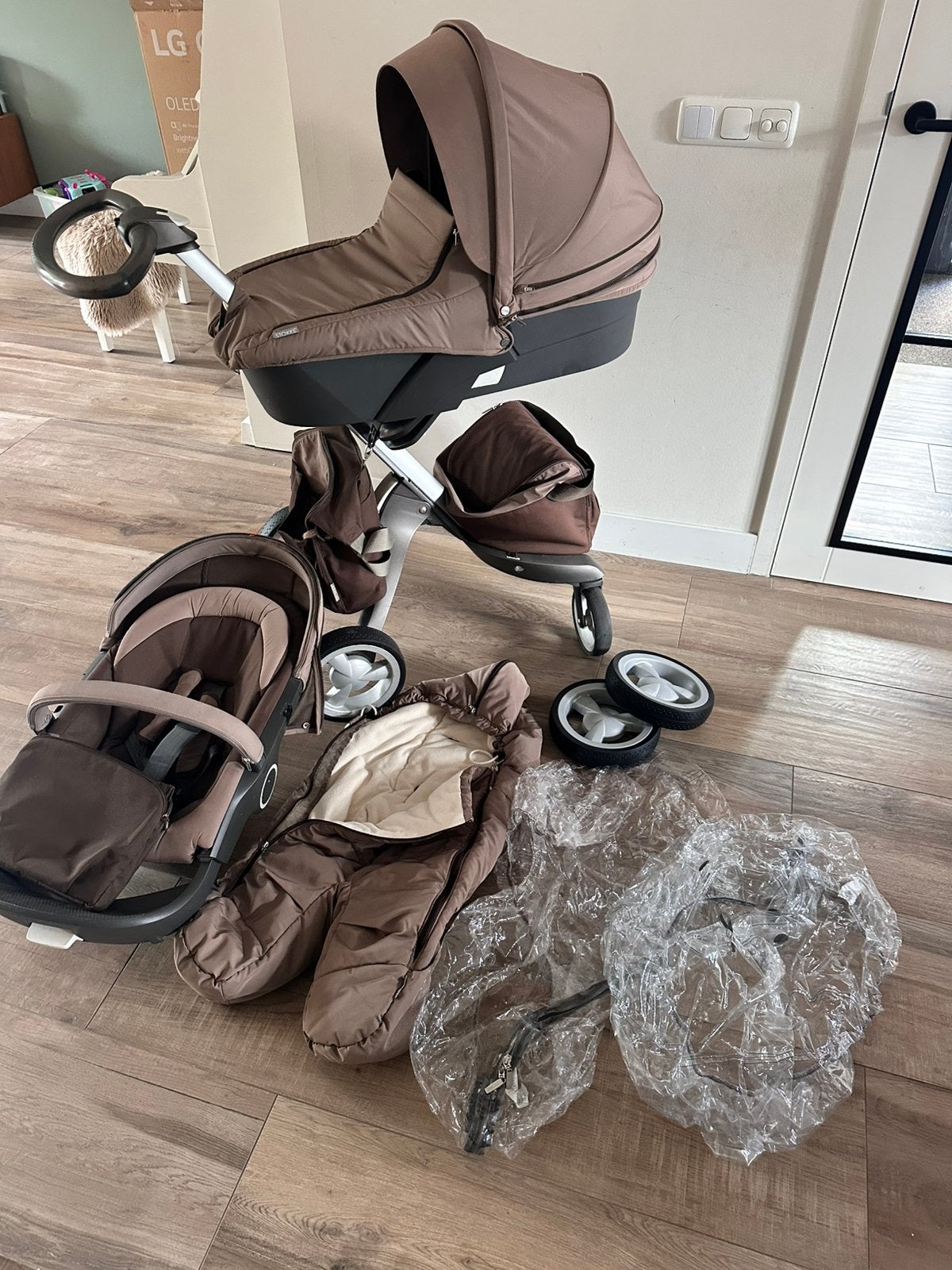Stokke xplory kinderwagen + reistas+reiswieg+ voetzakken.etc, Kinderen en Baby's, Gebruikt, Combiwagen, Met reiswieg, Ophalen
