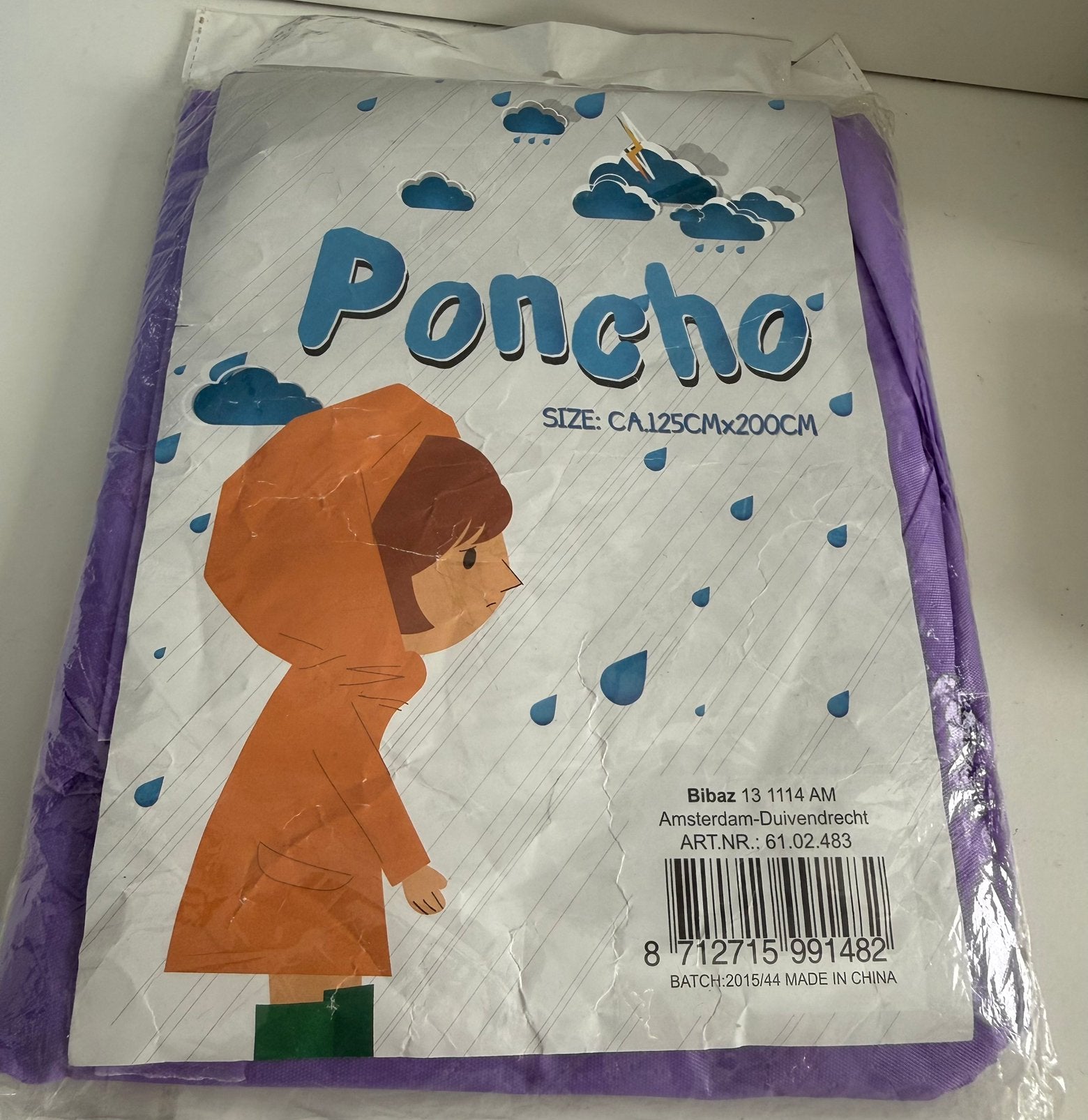 paarse regenponcho, Ophalen of Verzenden, Nieuw, Regenjas