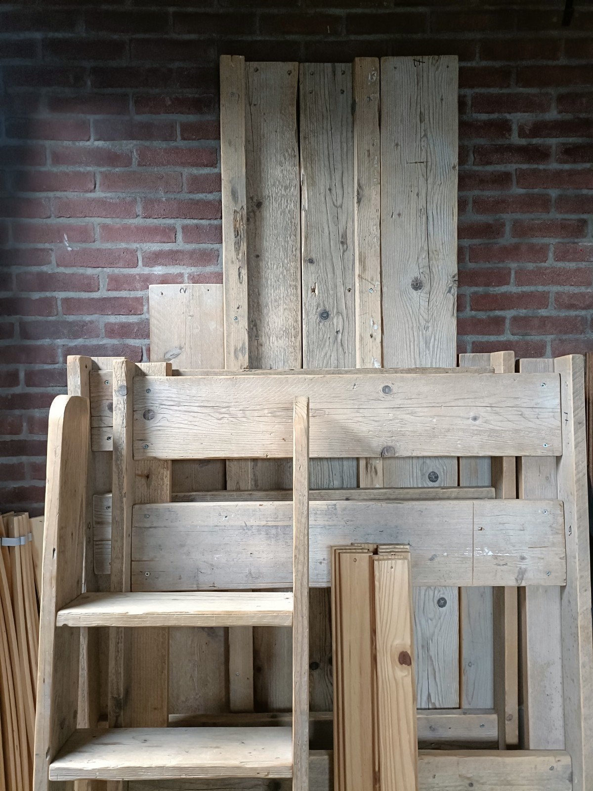 stoer steigerhouten halfhoog bed, Ophalen, Gebruikt, Halfhoogslaper