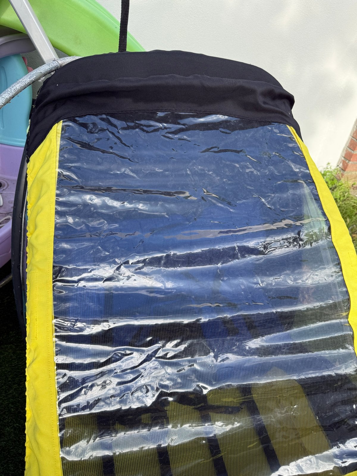 Kinderfietskar Kid Car - Geel/Zwart, Fietsen en Brommers, Ophalen, Gebruikt, Kinderkar, 20 tot 40 kg