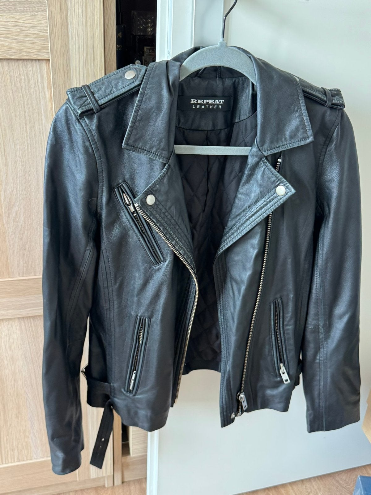 Repeat 100% leren jas NEW maat 38, Ophalen of Verzenden, Zo goed als nieuw, Zwart