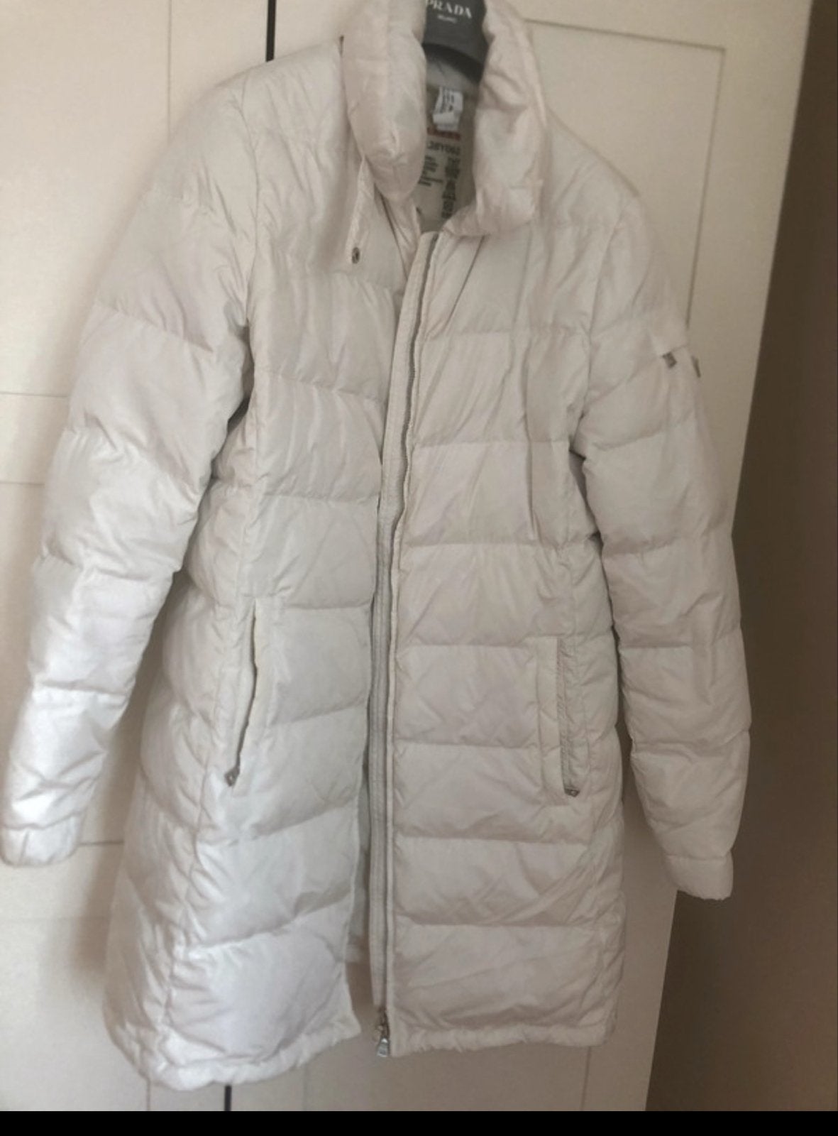 Prada Dames jas - Wit - Maat l, Ophalen of Verzenden, Zo goed als nieuw, Maat 38/40 (M), Wit