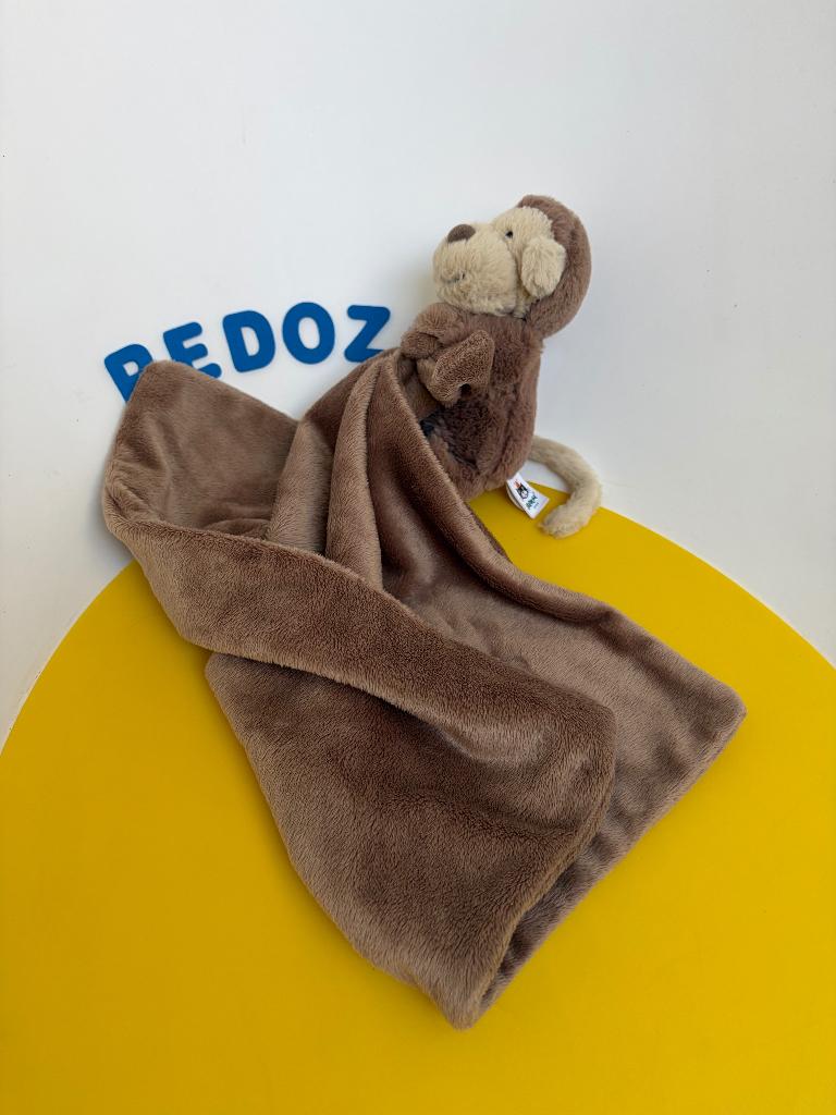 K1113 jellycat jelly cat Bashful monkey met doekje, Ophalen of Verzenden, Zo goed als nieuw, Overige typen
