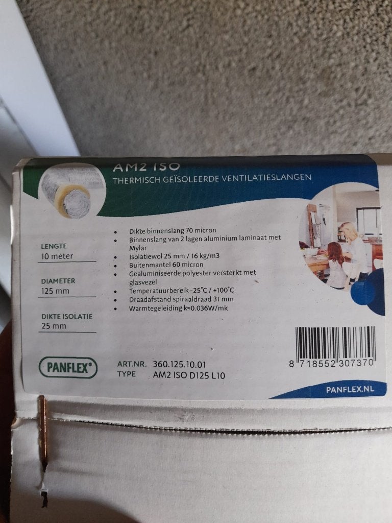 AM2 ISO Thermisch Geisoleerde Ventielatieslang, Ophalen, Nieuw, Afzuiger
