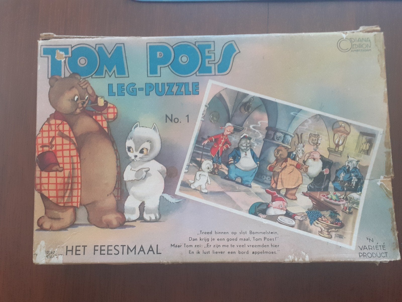 Tom Poes legpuzzle nr 1, Ophalen of Verzenden, Olivier B, Bommel en Tom Poes, Zo goed als nieuw, Beeldje of Figuurtje