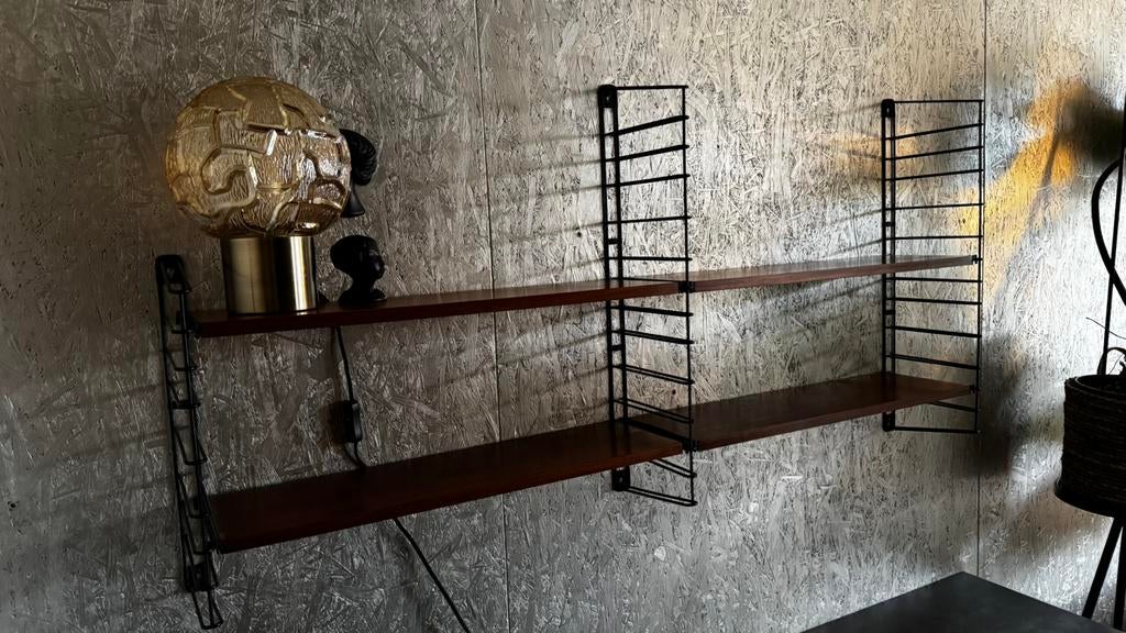 Tomado wandrek teak planken vintage retro design, Ophalen, Met plank(en), Teakhout, Zo goed als nieuw