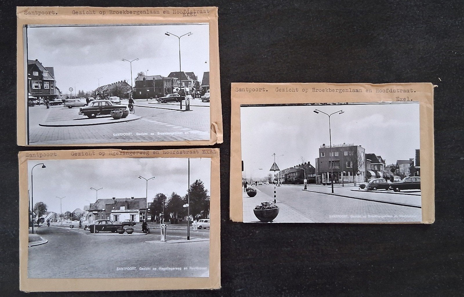 Santpoort, 8 x glasplaat JosPe, Molen en Kerk, Ophalen of Verzenden, 1960 tot 1980, Ongelopen, Noord-Holland