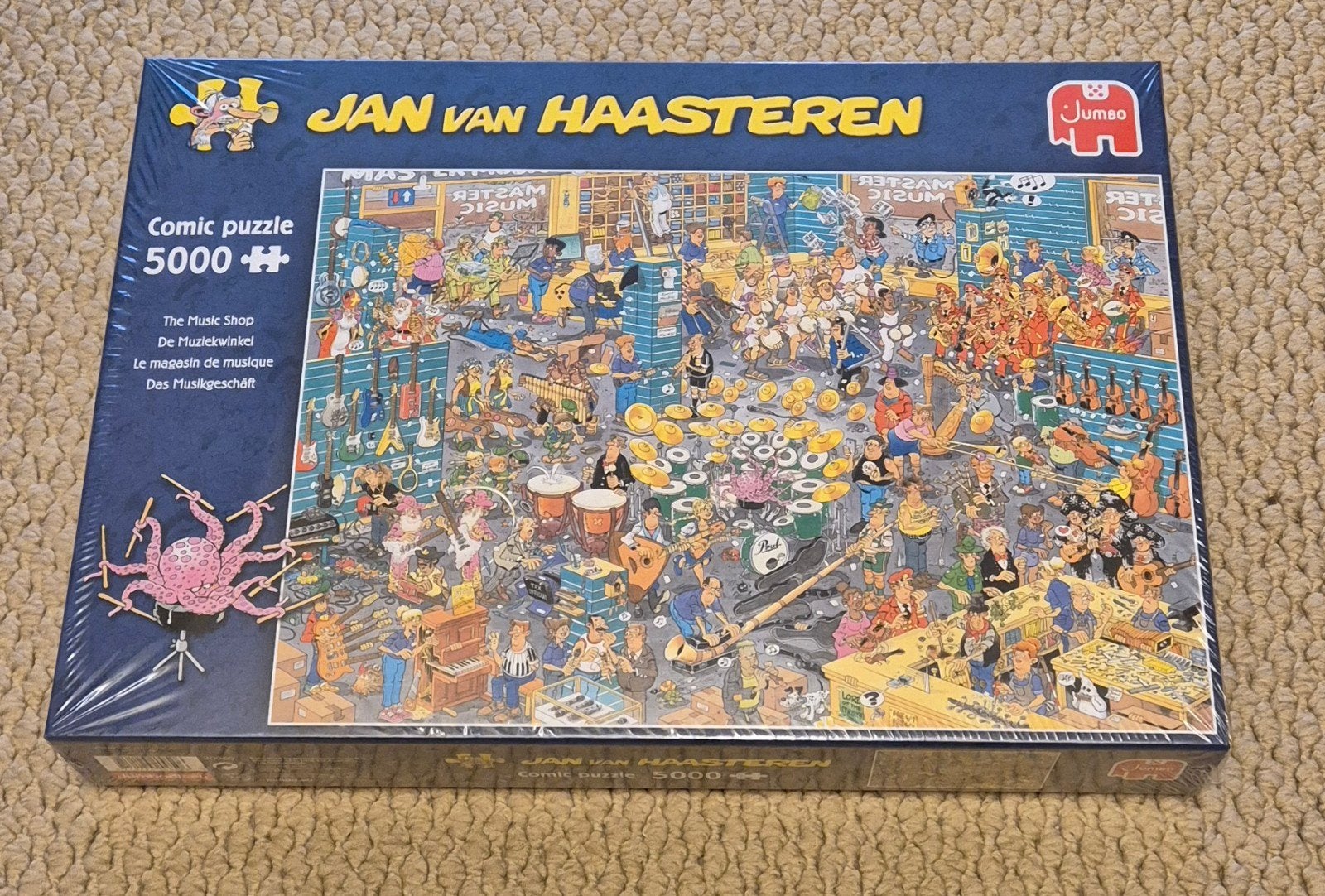 Jan van Haasteren puzzel 5000 stukjes de Muziekwinkel, Hobby en Vrije tijd, Denksport en Puzzels, Ophalen, Meer dan 1500 stukjes