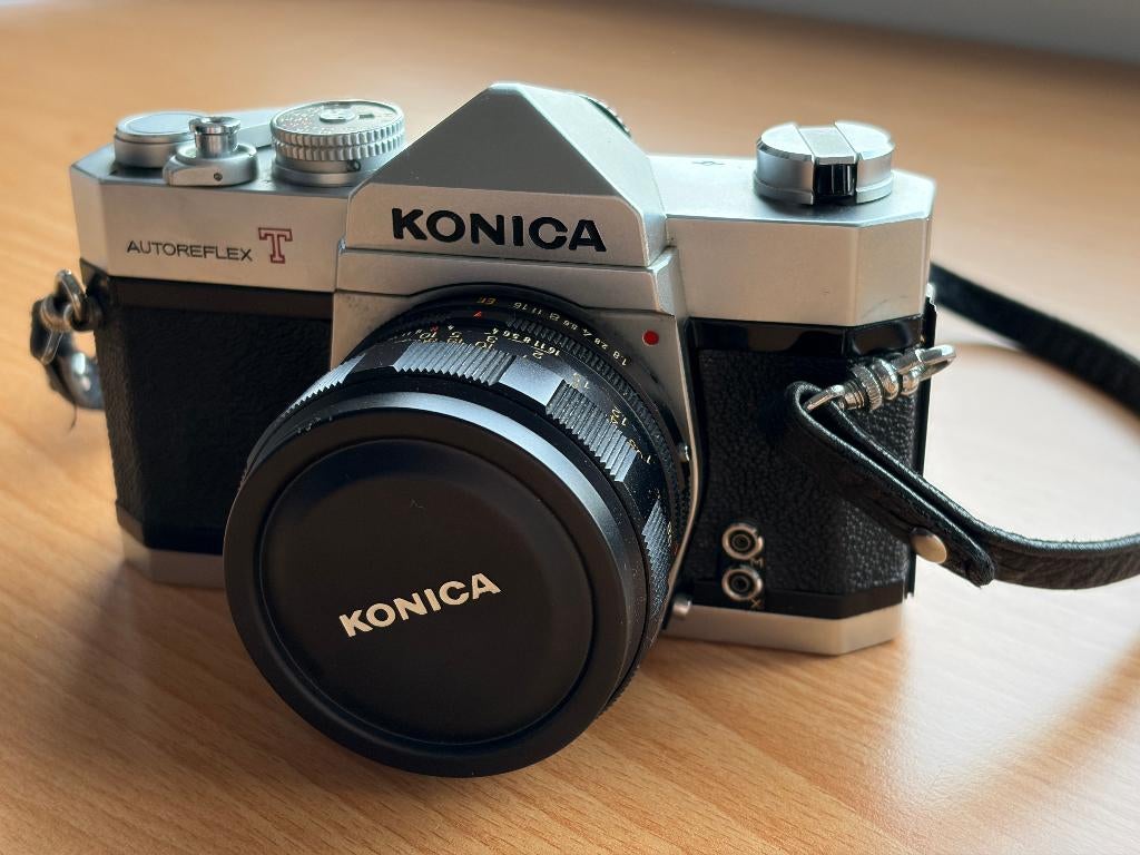 Konica Autoreflex T + 52mm f/1.8 + Panagor macro set, Ophalen, Gebruikt, Spiegelreflex, Konica