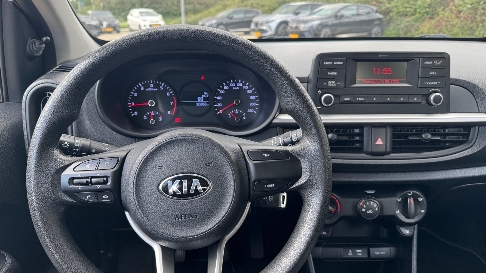 Kia Picanto 2019, Auto's, Voorwielaandrijving, Stof, Zwart, Wit