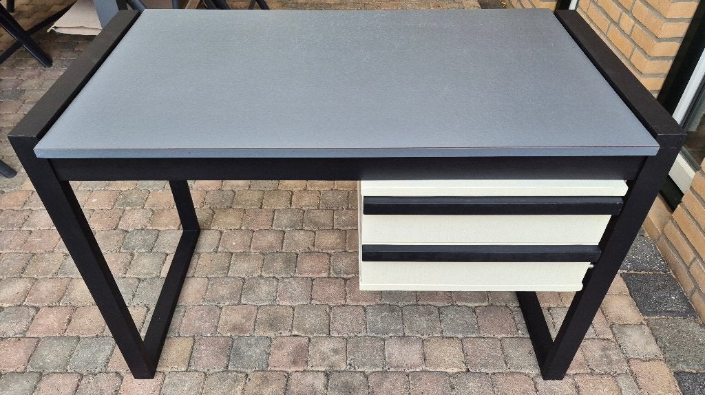 Bureau met lades - Zwart/Grijs, Ophalen, Gebruikt, 110 cm, Metaal