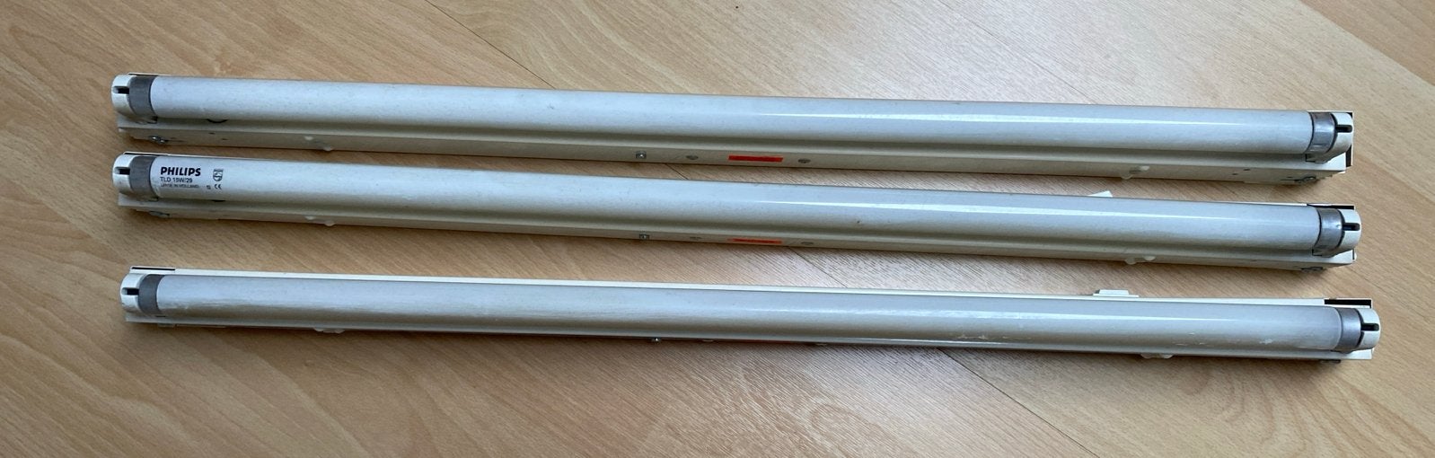 3x Philips TL-buizen met armatuur, Doe-het-zelf en Verbouw, Bouwverlichting, Gebruikt, Minder dan 50 watt, Ophalen of Verzenden