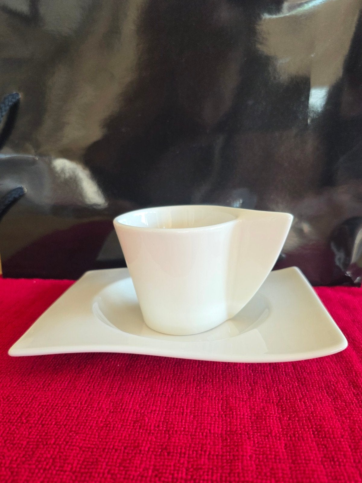 Set van 6 Villeroy & Boch NewWave kopjes met schotels, Ophalen, Zo goed als nieuw, Modern, Kop(pen) en/of Schotel(s)