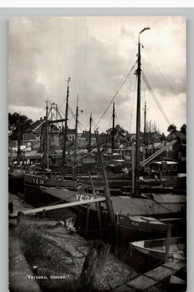 Yerseke Haven met YE 35, YE36, YE 18   1964, Ophalen of Verzenden, 1960 tot 1980, Ongelopen, Zeeland