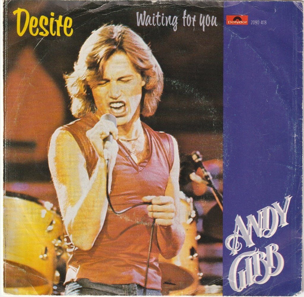 Andy Gibb: Desire / Waiting For You, Fotohoes, 7 inch, Ophalen of Verzenden, Zo goed als nieuw