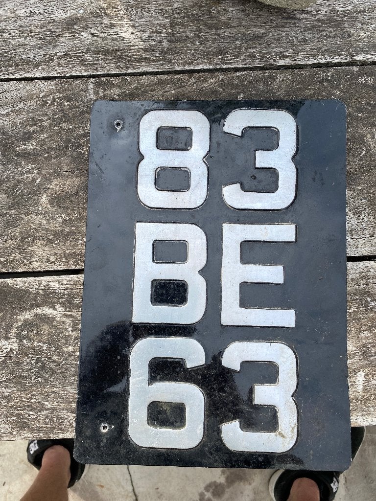 Oude Engelse Kentekenplaat mogelijk van Legervoertuig, Ophalen of Verzenden, Gebruikt, Auto's