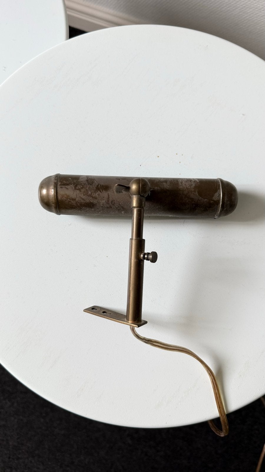 Vintage messing wandlamp/schilderijverlichting, Ophalen of Verzenden