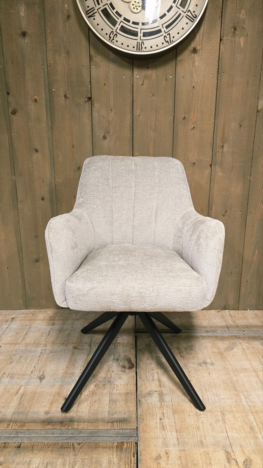 Mooie Witte Eetkamerstoelen Bouclé Teddy stof, Hout, Wit, Nieuw, Ophalen of Verzenden