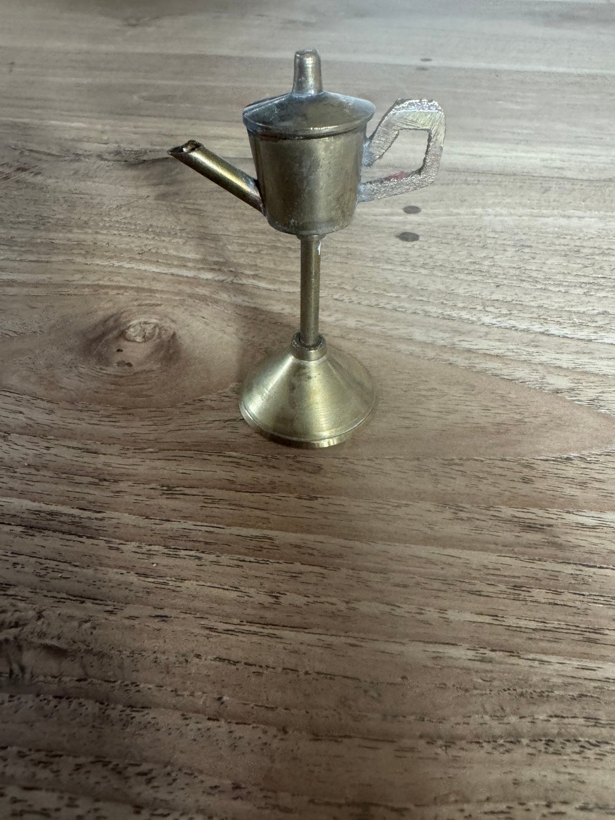 Miniatuur messng tuitlamp/olielamp-letterbak, Ophalen of Verzenden, Koper