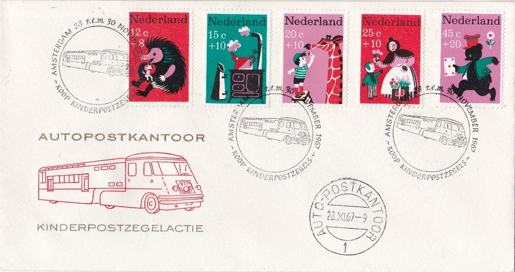 Kinderpostzegelactie 1967 – Autopostkantoor Amsterdam, Postzegels en Munten, Verzenden, Envelop
