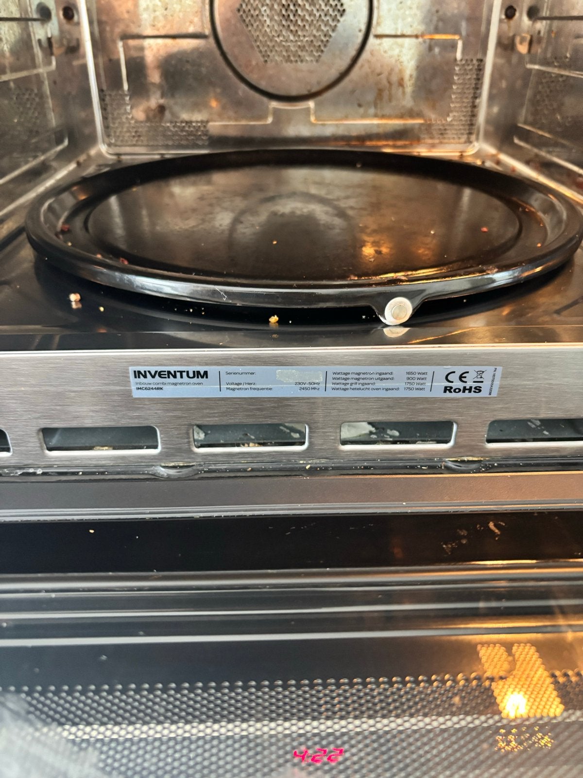 Inventum Combimagnetron - Inbouw - Gebruikt, Ophalen, Combimagnetron, Gebruikt, 60 cm of meer
