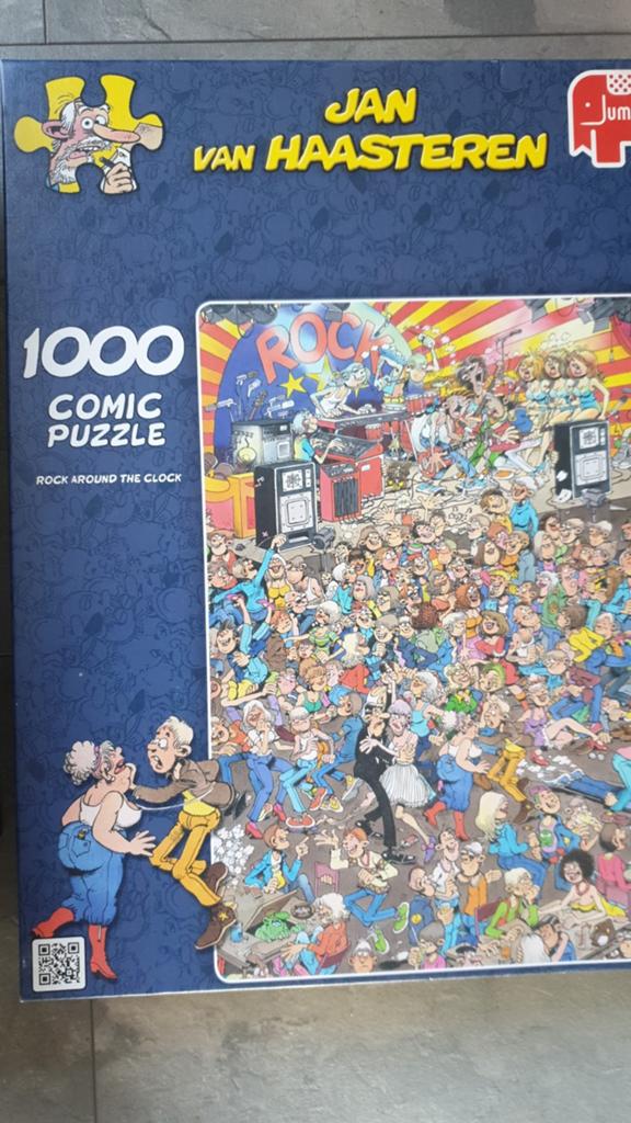 Kan van haasteren puzzel 1000 - rock around the clock, Ophalen of Verzenden, 500 t/m 1500 stukjes, Zo goed als nieuw, Legpuzzel