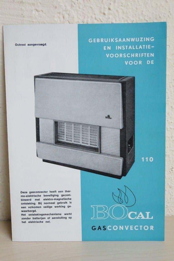 Folder+garantiebewijs Bocal gasconvector (gaskachel). 1965, Ophalen of Verzenden, Zo goed als nieuw, Overige typen
