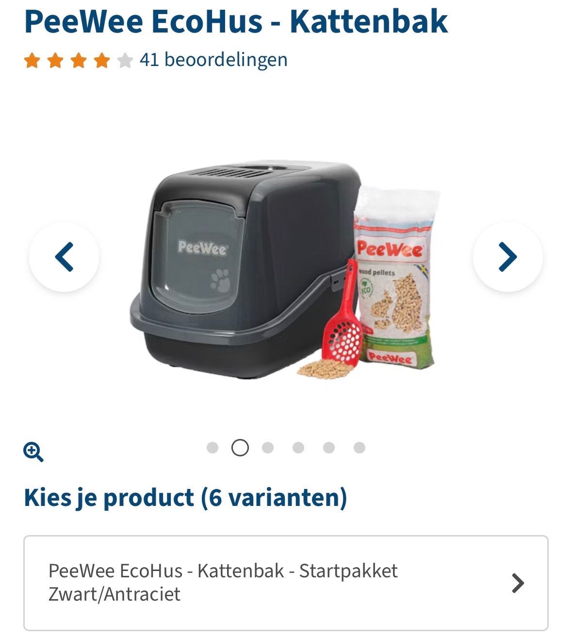 PeeWee Ecohus kattentoilet zwart/antraciet, Dieren en Toebehoren, Ophalen of Verzenden, Nieuw