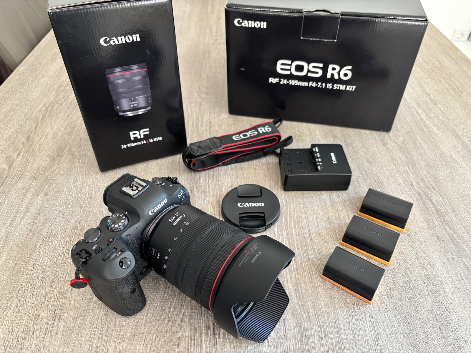 Canon EOS R6 met RF 24-105mm F4 — NIEUWSTAAT, Audio, Tv en Foto, Fotocamera's Digitaal, Ophalen, Canon, Beeldstabilisatie, Zo goed als nieuw