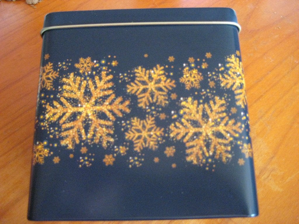 Blik met speeldoos, 11,5x8,5x12, met kerstlied /´(NO121), Ophalen of Verzenden, Zo goed als nieuw, Overige