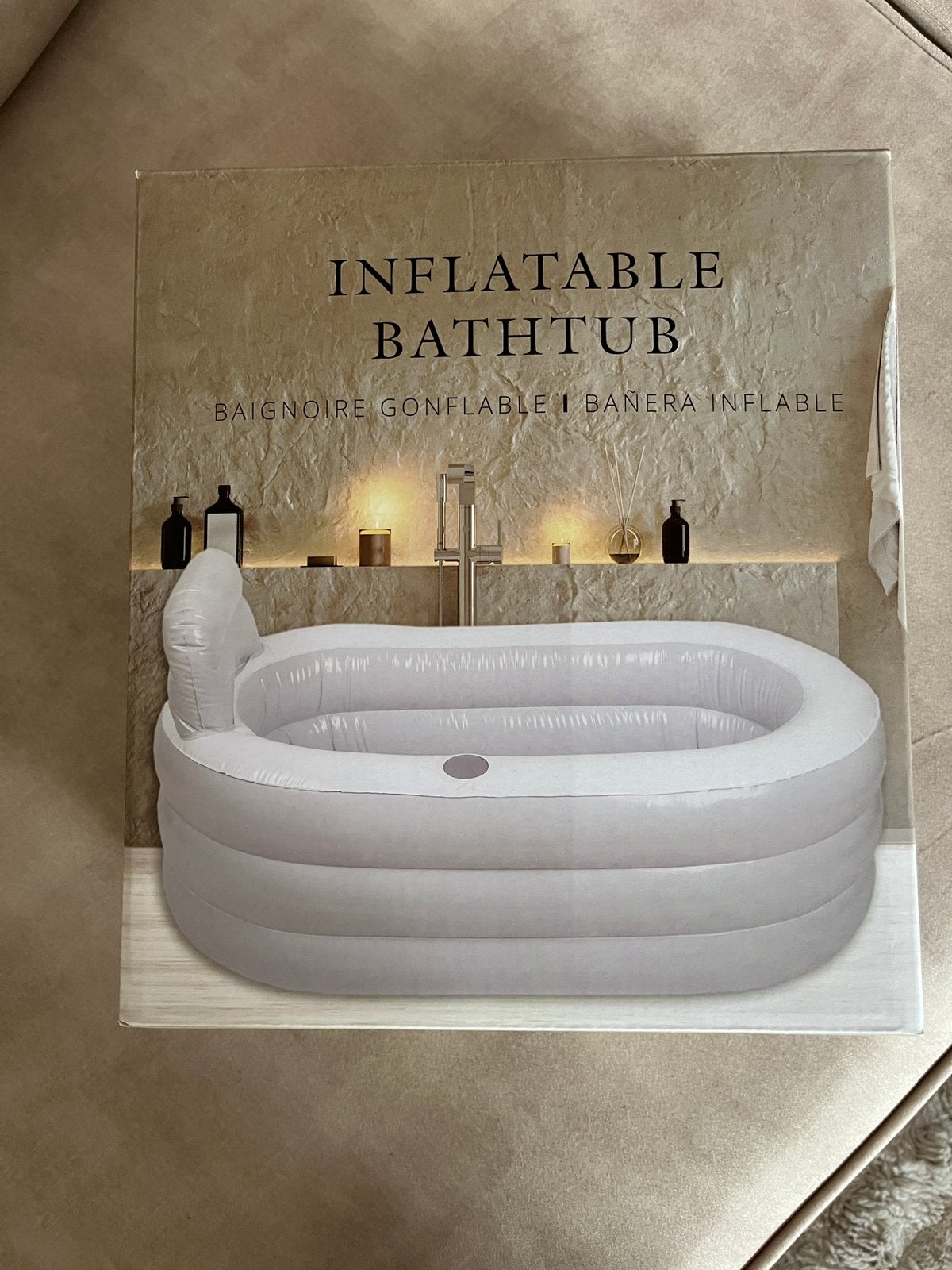 NIEUW opblaasbare ligbad met bekerhouder en kussen, Ophalen of Verzenden, Nieuw, Met bad