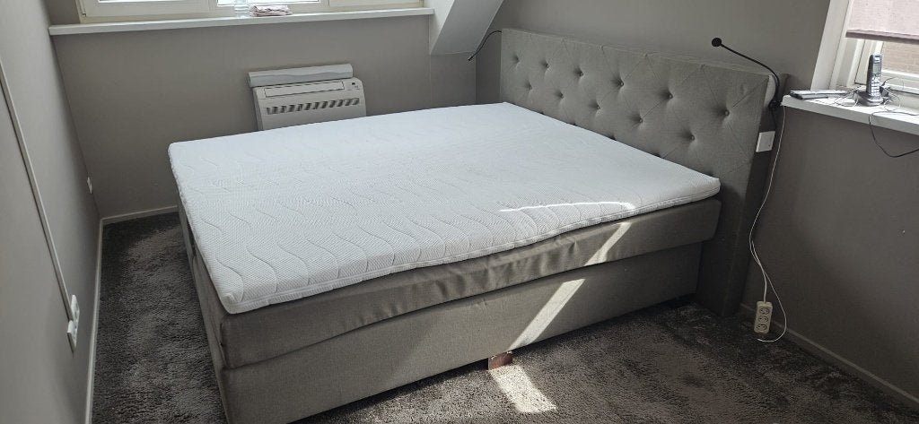 boxsprings Bed 180x210, Huis en Inrichting, Slaapkamer | Boxsprings, Ophalen, Gebruikt, Overige kleuren, 210 cm