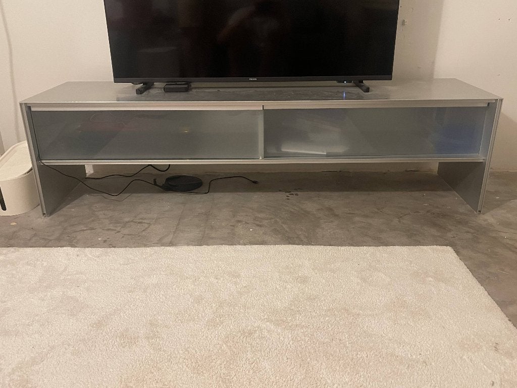 Modern TV Holder/Stand, Huis en Inrichting, Tafels | Sidetables, Ophalen, Gebruikt, Glas, Modern/Clean