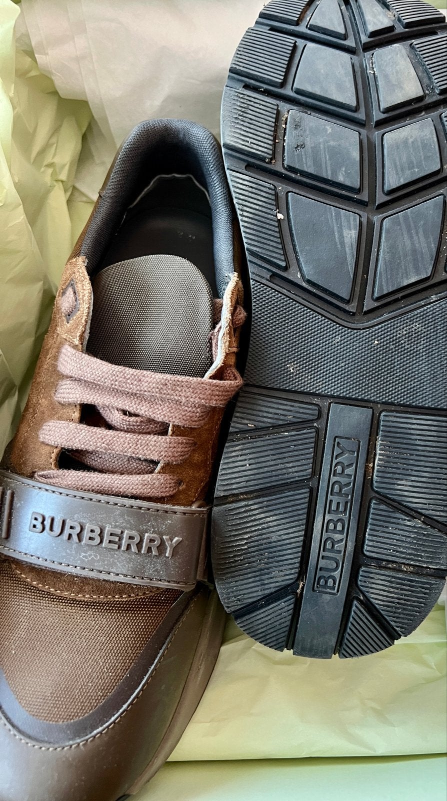 Burberry Ramsey Low Top Sneakers Maat 41, Ophalen, Nieuw, Bruin, Sneakers of Gympen