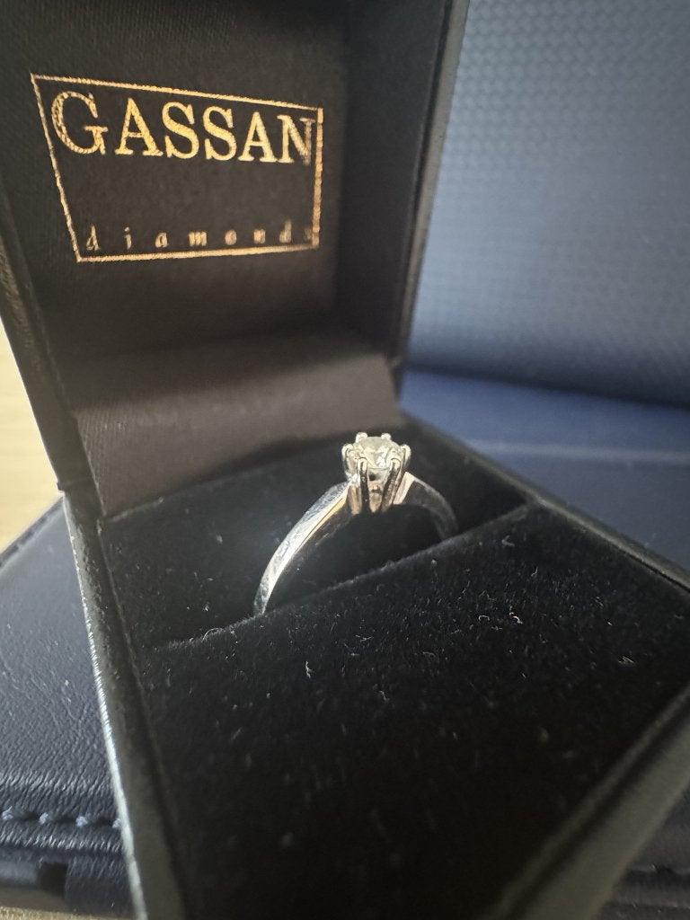 GASSAN diamanten ring – 18 karaat witgoud – 0,25ct – maat 58, 18 tot 19, Wit, Ophalen of Verzenden, Zo goed als nieuw