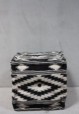 Stoere Kelim Poef Oosterse Stoel Retro Unieke Vierkante Kruk, Minder dan 50 cm, Vierkant, Nieuw, Minder dan 50 cm