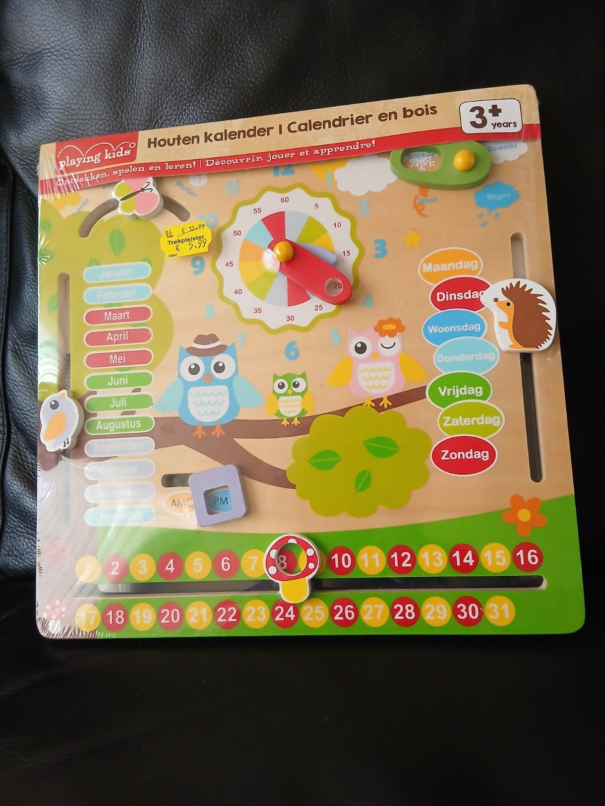 Houten kalender/klok met jaargetijden/maanden/dagen, Ophalen of Verzenden, Nieuw, Overige typen