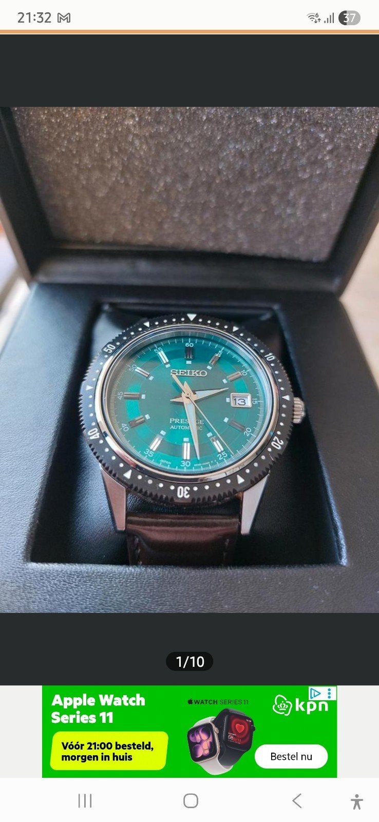 Seiko Presage Automatic Horloge - Groene Wijzerplaat, Sieraden, Tassen en Uiterlijk, Seiko, Leer, Staal, Polshorloge