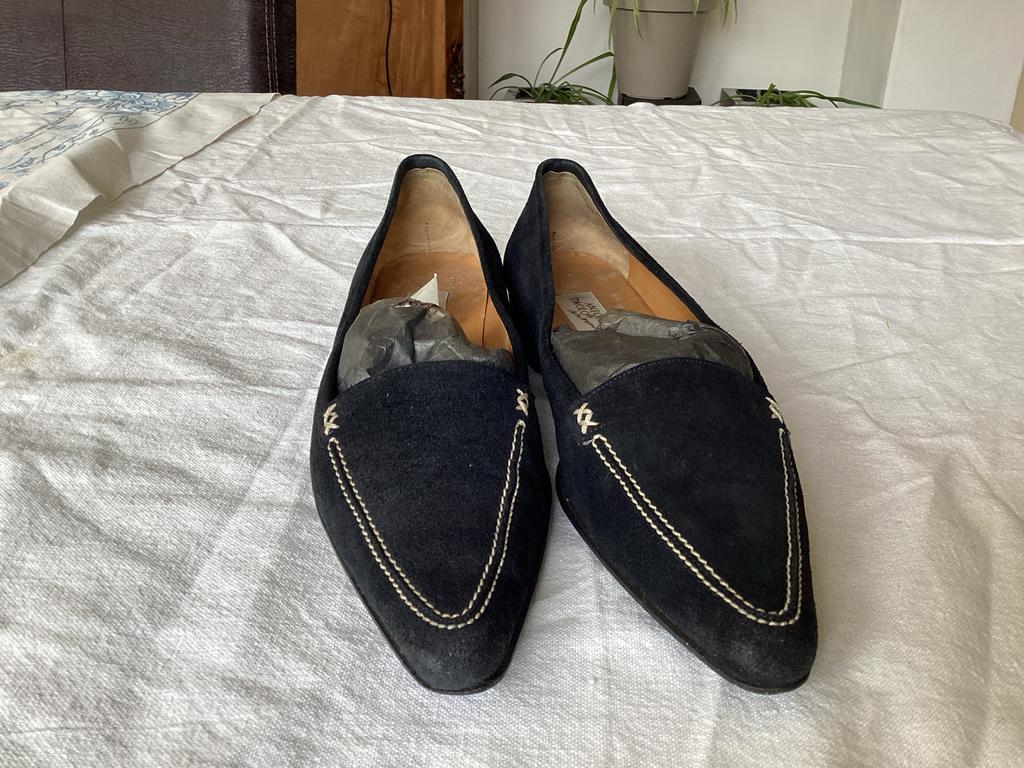 Antonio Paolo blauwe suède schoenen maat 39/5, Ophalen of Verzenden, Gedragen, Blauw, Instappers