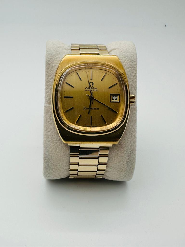 Vintage Omega Seamaster Goud Verguld Automatisch 35mm, Sieraden, Tassen en Uiterlijk, Horloges | Antiek, Staal, Met bandje, Polshorloge